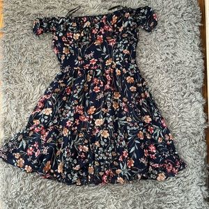 off the shoulder floral dress